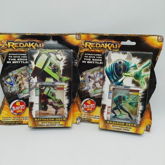 Redakai Conquer The Kairu Radikor Deck 43 Blast 3D cards Set Of 2 NOS Read - Picture 1 of 3